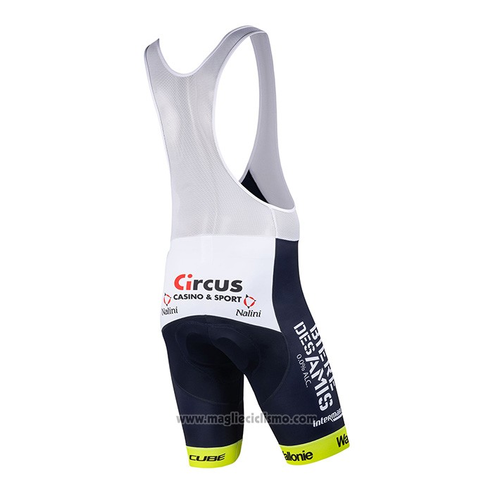 2022 Abbigliamento Ciclismo Wanty-Gobert Cycling Team Bianco Blu Manica Corta e Salopette